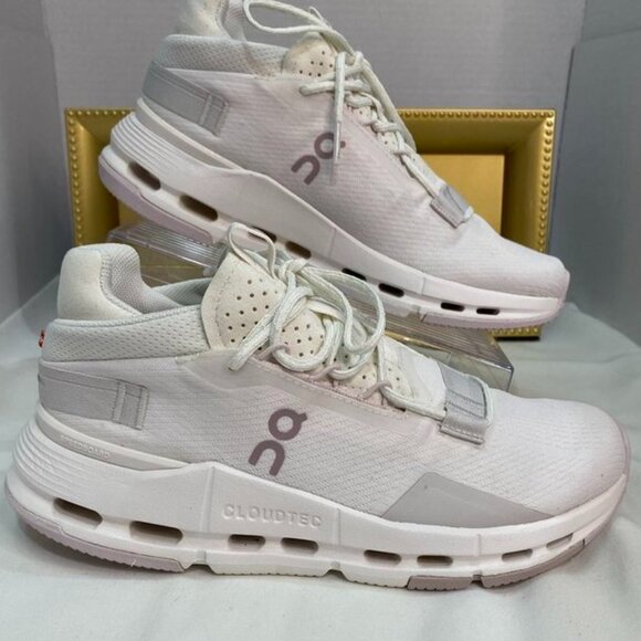 On Clouds Shoes - On Cloudnova White Neutral Running Sneakers Women’s 6.5 | Swiss Engineering | Ex